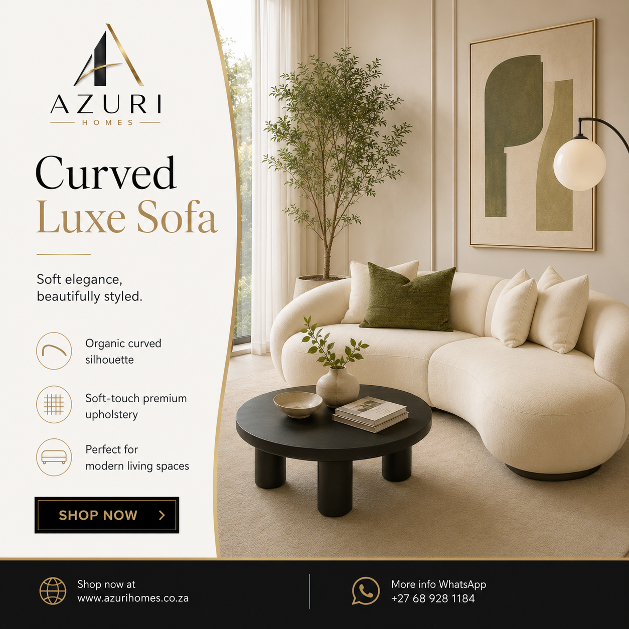 Erma curved luxe sofa