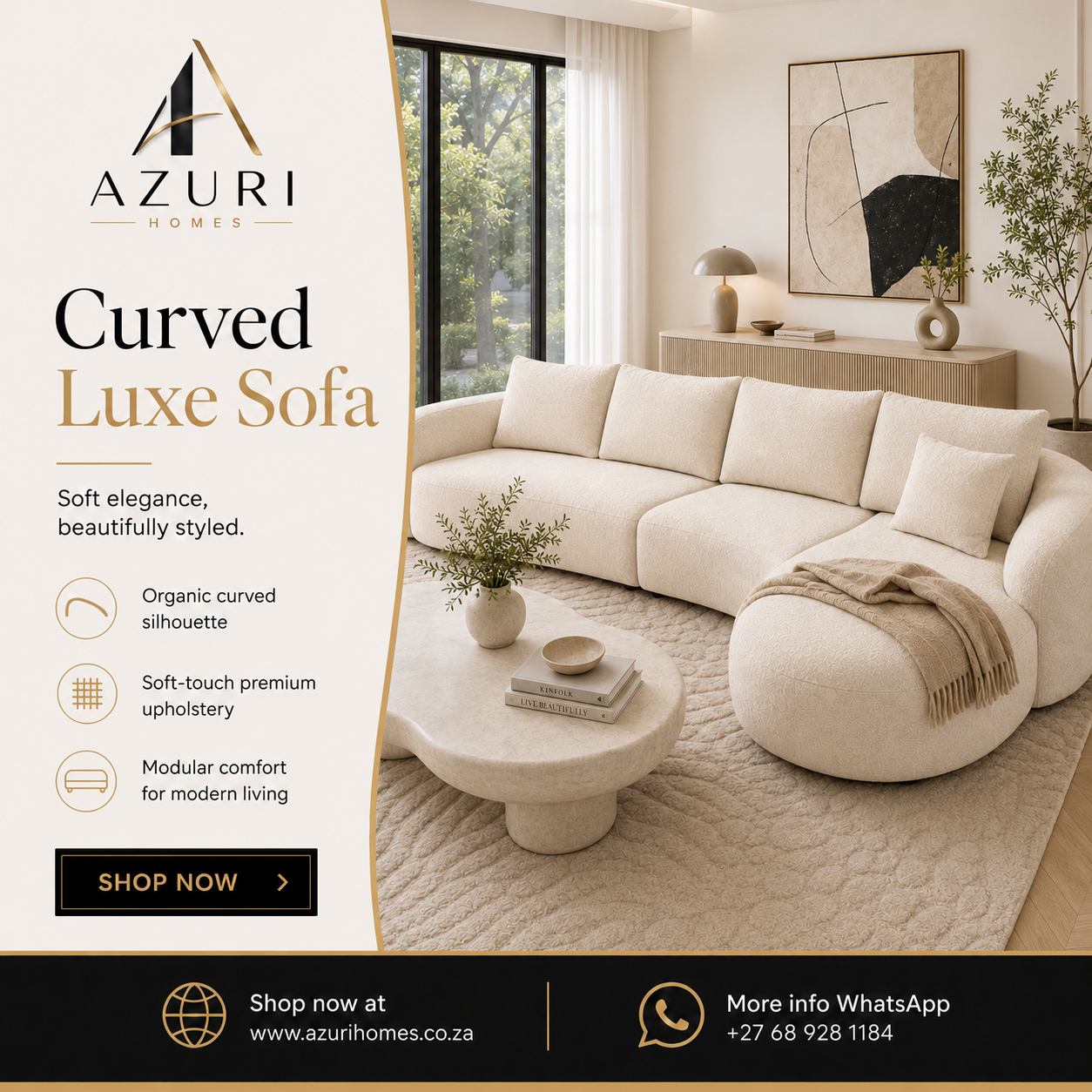 Bella Curved Luxe Sofa