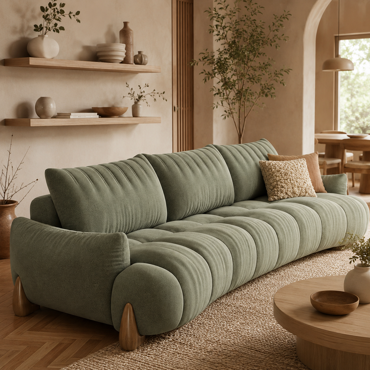 Elegant Curved Sofa