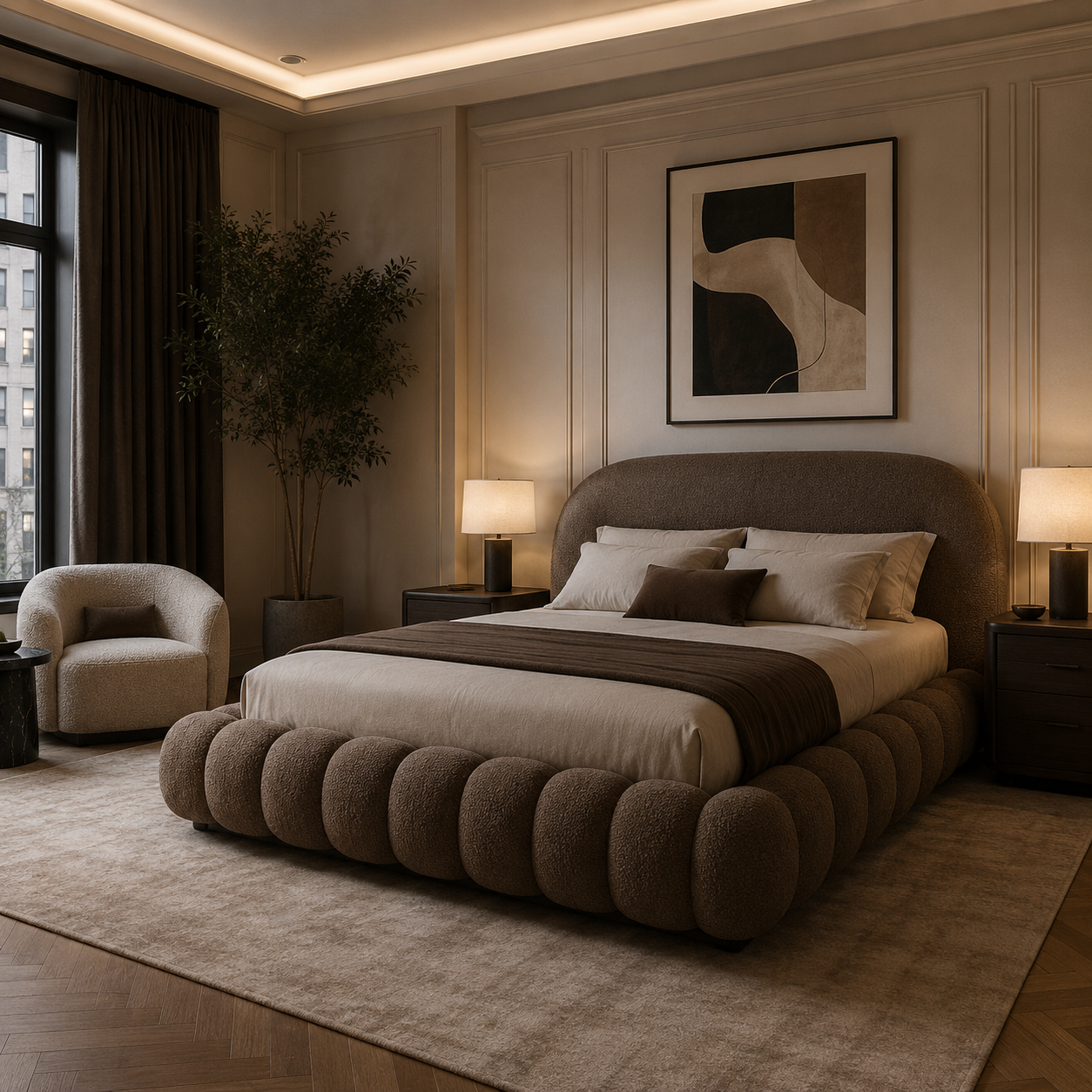 Elegant Upholstered Bed