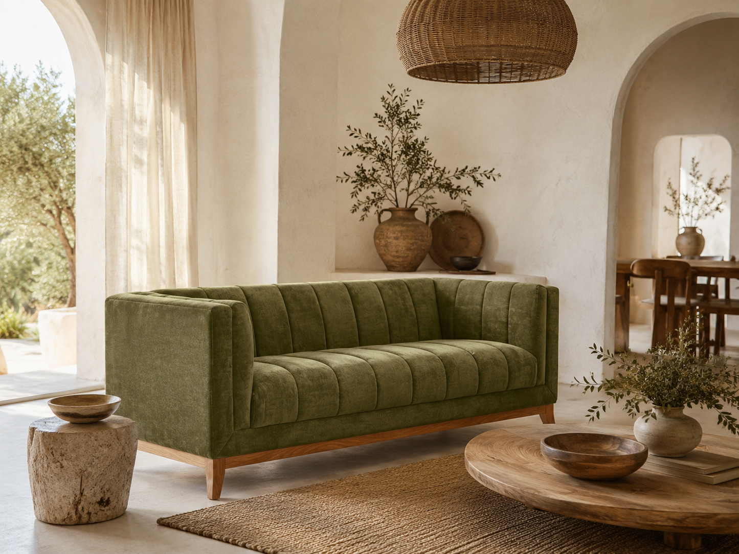 Anima Sculpted channel sofa