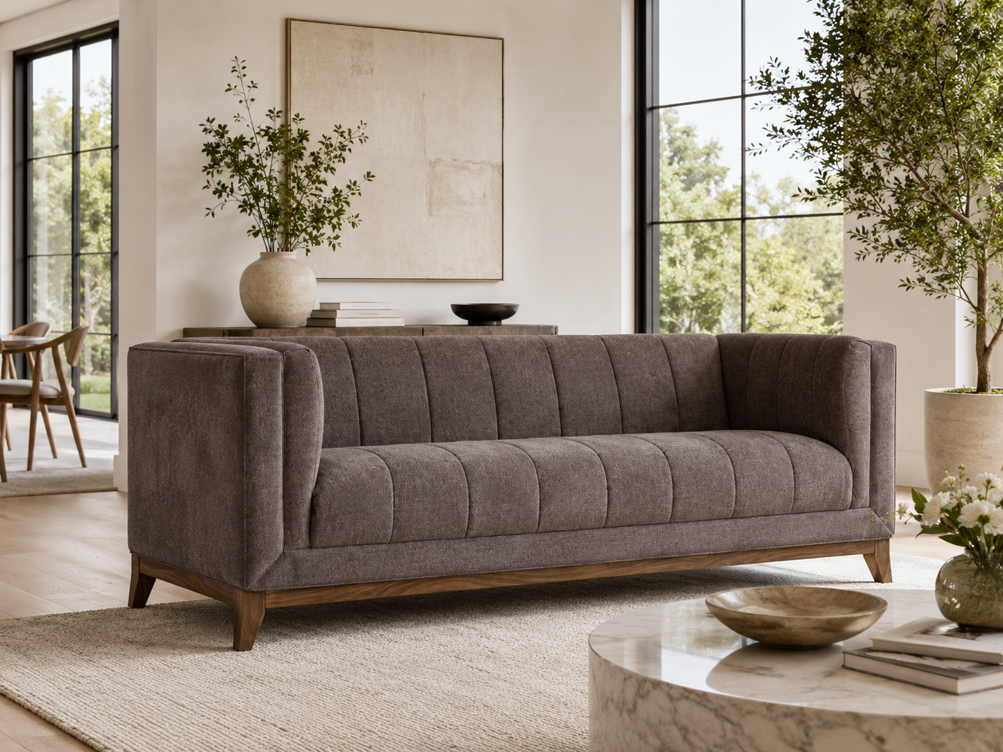 Anima Sculpted channel sofa