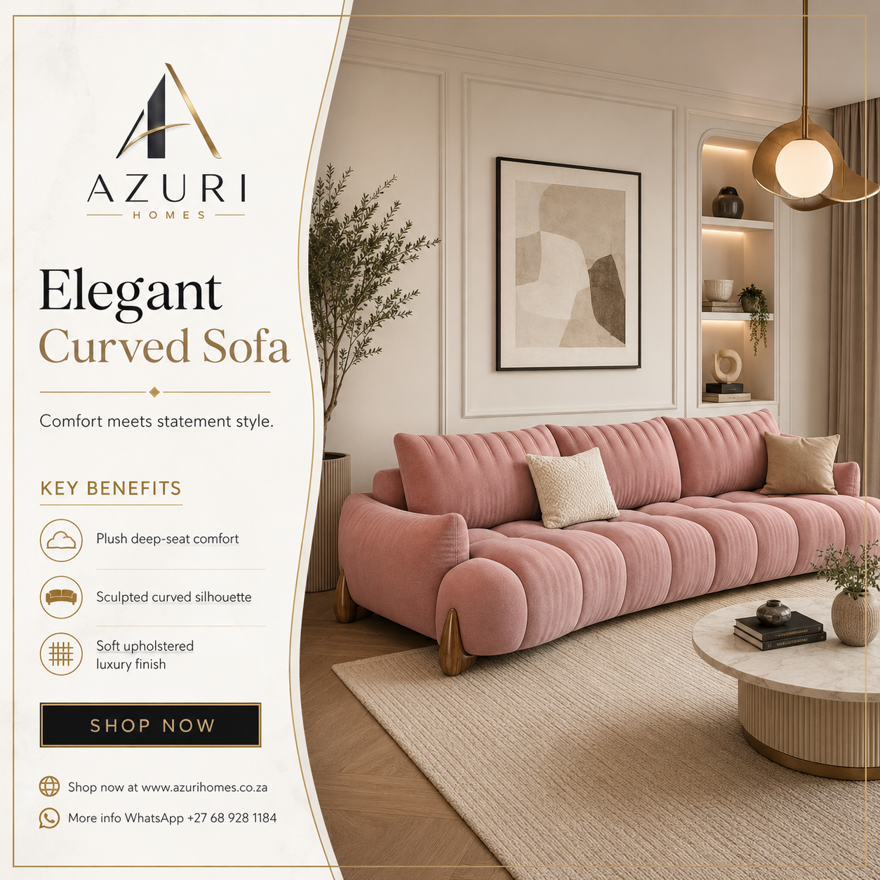 Elegant Curved Sofa