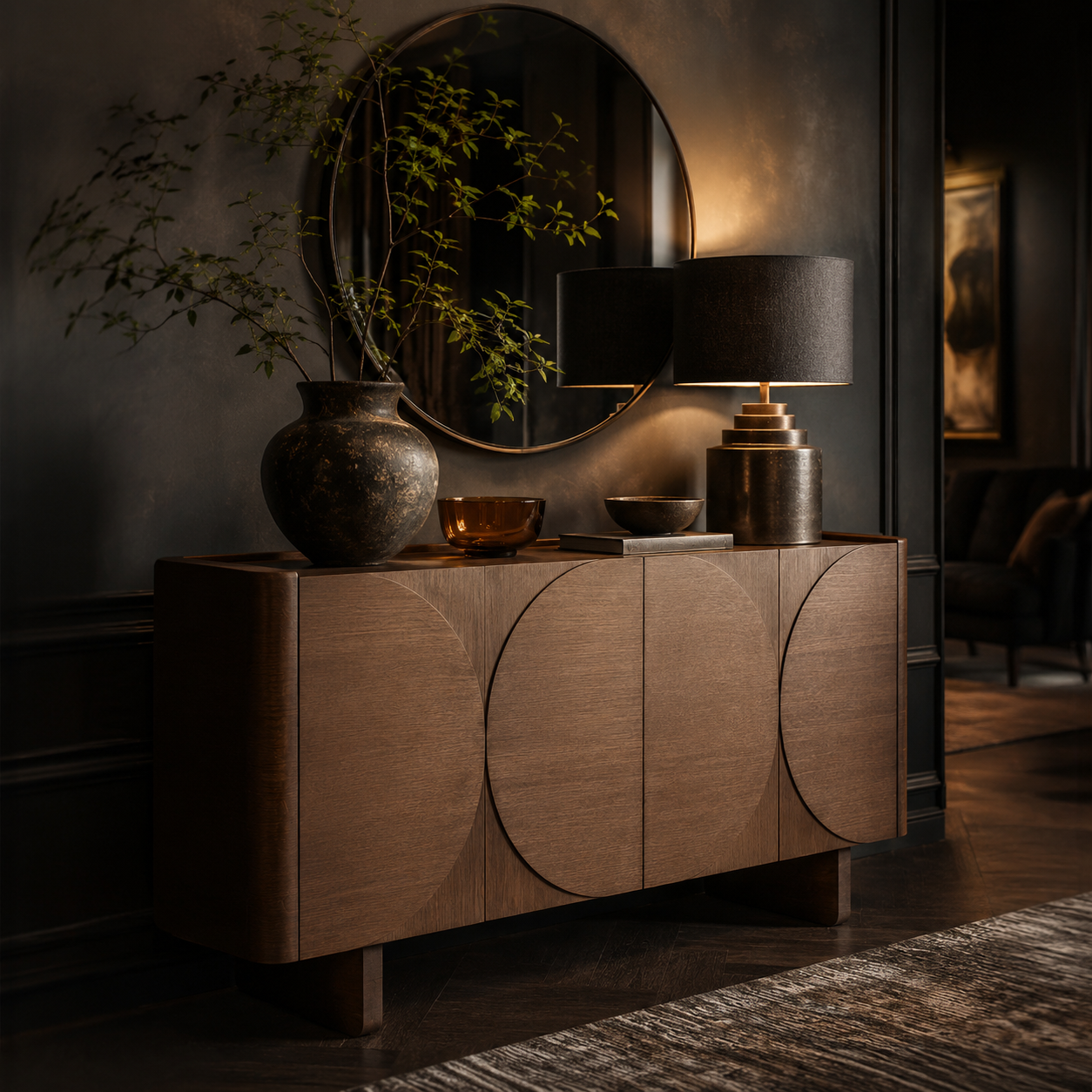 Amber accent cabinet