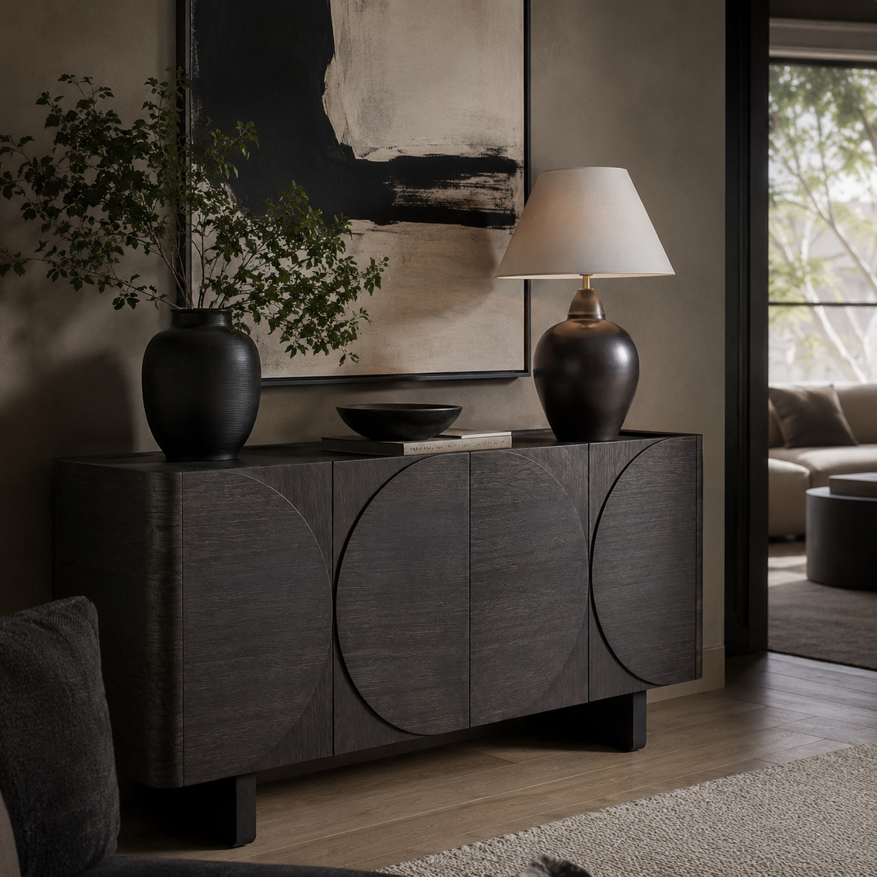 Amber accent cabinet