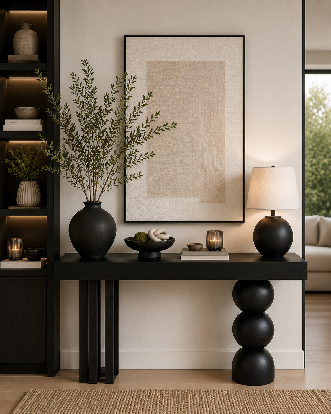 The Obsidian Sphere Console Table